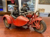 Original 1930s Hubley Cast Iron Indian Motorcycle and Sidecar