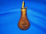 An Early U.S. Civil War Military Motif Powder Flask for A Colt Model 1851 Percussion Navy Flask - 2 of 4