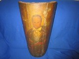 Late 1700's To Early 1800's Fireplace Wood Side Piece With A Full Length Painted Portrait Of Chief Red Jacket On It Wearing His Silver Peace Medal