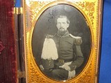 A 1/2 Plate Ambrotype Image of a Pre-Civil War Maine Militiaman In Dress Uniform With 1851 Style Shako With Plumes Of White Feathers In Nice Condition - 3 of 7