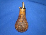 An Early U.S. Civil War Original Double Sided Powder Flask For A Percussion Colt Model 1851 Navy Revolver In Very Good Untouched Condition! - 2 of 6