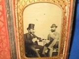 Civil War Large Bore Fine Belgium Made Single Shot Percussion Pistol With A Tintype Of Two Gamblers In A Shadowbox With Poker Chips & A Few Cards    - 8 of 8