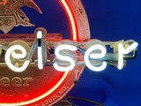 RARE c1940’s Original Budweiser Cast Aluminum Neon Sign - 4 of 14