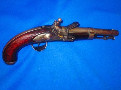 A Very Early U.S. Mexican War To Civil War Military Issued Model 1836 Flintlock Pistol By Robert Johnson