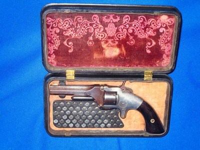 Civil War Smith & Wesson Model # 1 First Issue Revolver In Its Original Black Gutta Percha Case