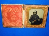 Civil War 1/6 Plate Ambrotype Of An Officer Wearing His Pair Of Colt Army Revolvers - 2 of 5
