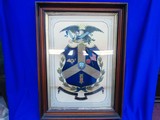 Civil War Painted Escutcheon Named To Pvt. Edwin C. Perkins of Co. C. Mass. 22nd Infantry
