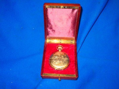Early Ornate 1800's Elgin Pocket Watch With An Officer On a Horse Holding a Sword