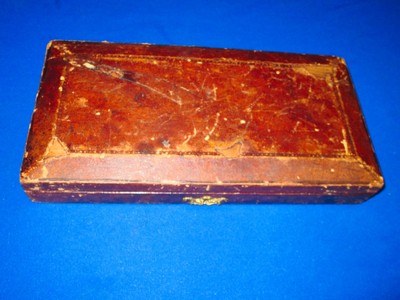 Very Early & Scarce Pre Civil War Deluxe Colt Special Made Leather Bound French Contoured Case For A 5 Inch Barrel Colt Percussion Baby Dragoon  - Image 4 of 5