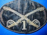 Scarce U.S. Civil War 1st Cavalry Large Oval Hardy Hat Insignia - 3 of 5