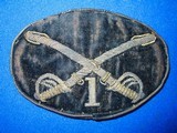 Scarce U.S. Civil War 1st Cavalry Large Oval Hardy Hat Insignia - 4 of 5