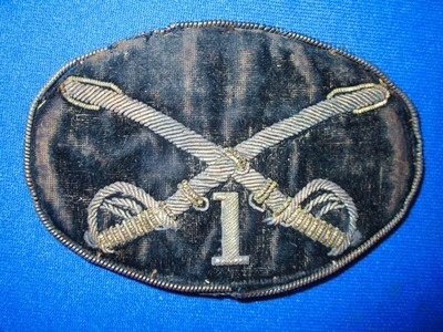 Scarce U.S. Civil War 1st Cavalry Large Oval Hardy Hat Insignia - Image 4 of 5