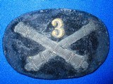 Scarce U.S. Civil War Officers 3rd Artillery Oval Hardy Hat Insignia - 1 of 5