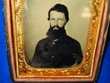 Civil War 1/6 Plate Tintype ID’ed Inside to A. M. Hayward of Co. H, Illinois 132nd Infantry - 2 of 5