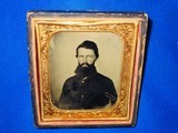 Civil War 1/6 Plate Tintype ID’ed Inside to A. M. Hayward of Co. H, Illinois 132nd Infantry - 1 of 5