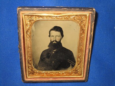 Civil War 1/6 Plate Tintype ID’ed Inside to A. M. Hayward of Co. H, Illinois 132nd Infantry - Image 5 of 5