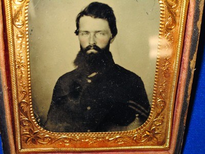 Civil War 1/6 Plate Tintype ID’ed Inside to A. M. Hayward of Co. H, Illinois 132nd Infantry - Image 4 of 5
