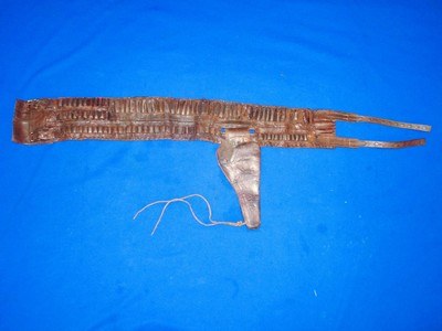 Early Large Mexican Multiple Cartridge Belt With Holster For Both Rifles & Two Different Pistol Calibers Circa 1870's-1880's                 - Image 1 of 5