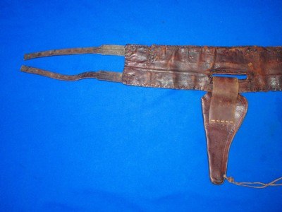 Early Large Mexican Multiple Cartridge Belt With Holster For Both Rifles & Two Different Pistol Calibers Circa 1870's-1880's                 - Image 4 of 5