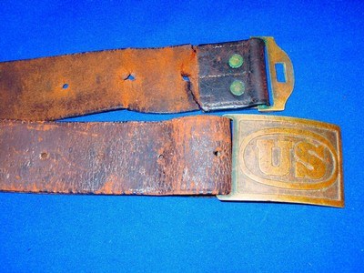 Early Pattern 1874 U.S. Buckle & Coastal Artillery Badge #6450759 on Their Original Belt - Image 3 of 5
