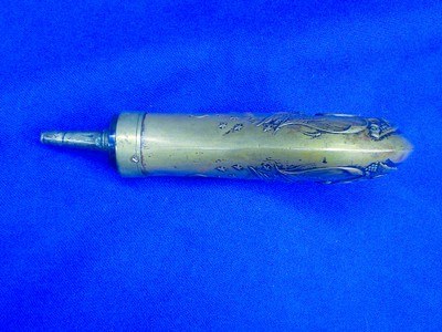 Double Sided Civil War Original Powder Flask for a Navy or Army Revolver - Image 4 of 5