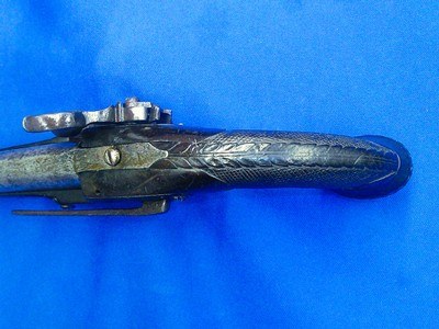 Early 1800's Large Military Type Percussion Miquelet Pistol - Image 4 of 5
