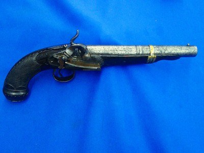 Early 1800's Large Military Type Percussion Miquelet Pistol - Image 1 of 5