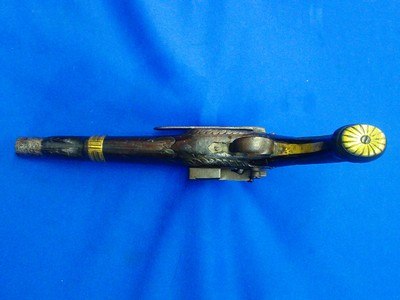 Early 1800's Large Military Type Percussion Miquelet Pistol - Image 5 of 5