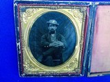 Civil War Military 1/6 Plate Tintype of an Officer Identified Inside The Back To William H. Earl   - Image 2 of 5