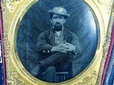 Civil War Military 1/6 Plate Tintype of an Officer Identified Inside The Back To William H. Earl   - Image 3 of 5