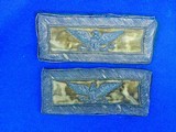 Original Pair U.S. Civil War Colonel's Yellow Background Wide Cavalry Straps - Image 5 of 5
