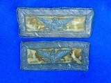 Original Pair U.S. Civil War Colonel's Yellow Background Wide Cavalry Straps - Image 1 of 5