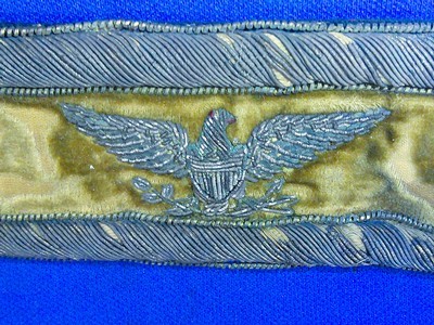 Original Pair U.S. Civil War Colonel's Yellow Background Wide Cavalry Straps - Image 4 of 5