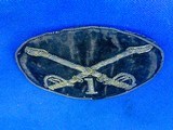 Scarce U.S. Civil War 1st Cavalry Large Oval Hardy Hat Insignia - Image 4 of 5