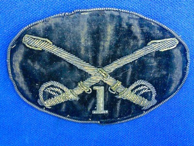 Scarce U.S. Civil War 1st Cavalry Large Oval Hardy Hat Insignia