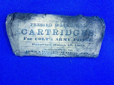 Civil War Soft Pack of Pressed Waterproof Cartridges for Colt's Army Pistol, Patented March 18, 1862   - Image 1 of 5