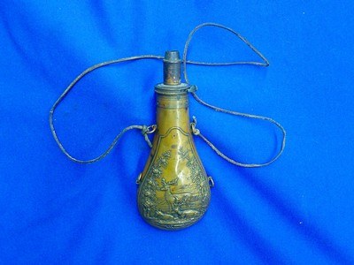 Early & Desirable J. BATTY SPRINGFIELD MASS.  Marked Large Spout Hunting Flask - Image 1 of 5