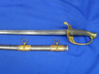 Early Civil War U.S. Model 1850 Staff & Field Officers Sword Inscribed On The Top Mount To 