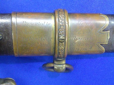 Early Civil War U.S. Model 1850 Staff & Field Officers Sword Inscribed On The Top Mount To 
