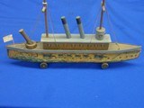 An Early & Rare 1880's Bliss Wood & Paper Litho Admiral Toy Ship In Fine Untouched Condition!  - Image 3 of 6