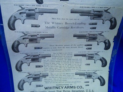 Large 1800's Whitney Revolver Broadside with 9 Revolvers - Image 3 of 5