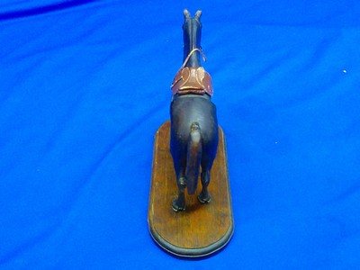 Hand Carved Wooden Horse with Leather Saddle That Was In The West Point Museum - Image 4 of 5