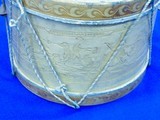 1800's Drum with a Carved Scene of CUSTERS LAST FIGHT, STAND - Image 1 of 5