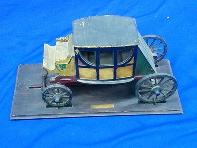 An Early 1800's Wood Carved Model of a 1700's American Stage Coach - Image 1 of 5