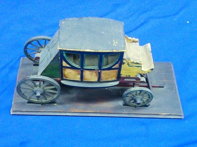 An Early 1800's Wood Carved Model of a 1700's American Stage Coach - Image 2 of 5