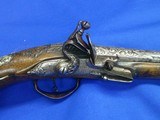 Very Scarce, Early, & Large Circa Early 1700's Ornate European Silver Mounted With A Raised Chiseled Barrel, Lock, & Hammer Flintlock Pistol Excellent - Image 2 of 14