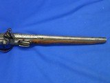 Very Scarce, Early, & Large Circa Early 1700's Ornate European Silver Mounted With A Raised Chiseled Barrel, Lock, & Hammer Flintlock Pistol Excellent - Image 4 of 14