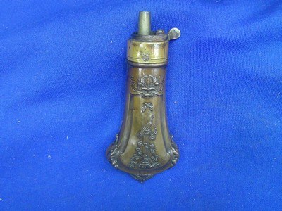 An Early & Scarce Civil War Peacock On A Pedestal With Crossed Pistols Powder Flask For A Colt Percussion Root Revolver In Untouched Original Cond.! - Image 2 of 8