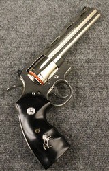 Colt Python 357, 6" Barrel, Polished Nickel. .357 Magnum.
Box, hang tag, extra Grip and Colt Letter of Authenticity included - 3 of 5