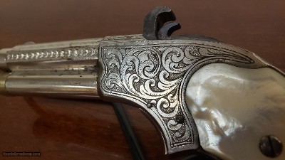 PRICE REDUCED!!! Factory Engraved Pearl Grips Remington Rider Magazine Pistol .32RF - Image 3 of 15